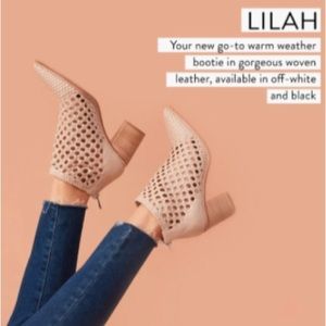 PAIGE Lilah Woven Leather Ankle Booties in Blush